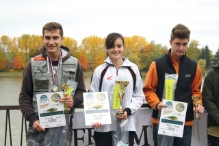 Najlepší v U14 zľava: Erik Nedelka, Daniela Nová a Matej Pišný.